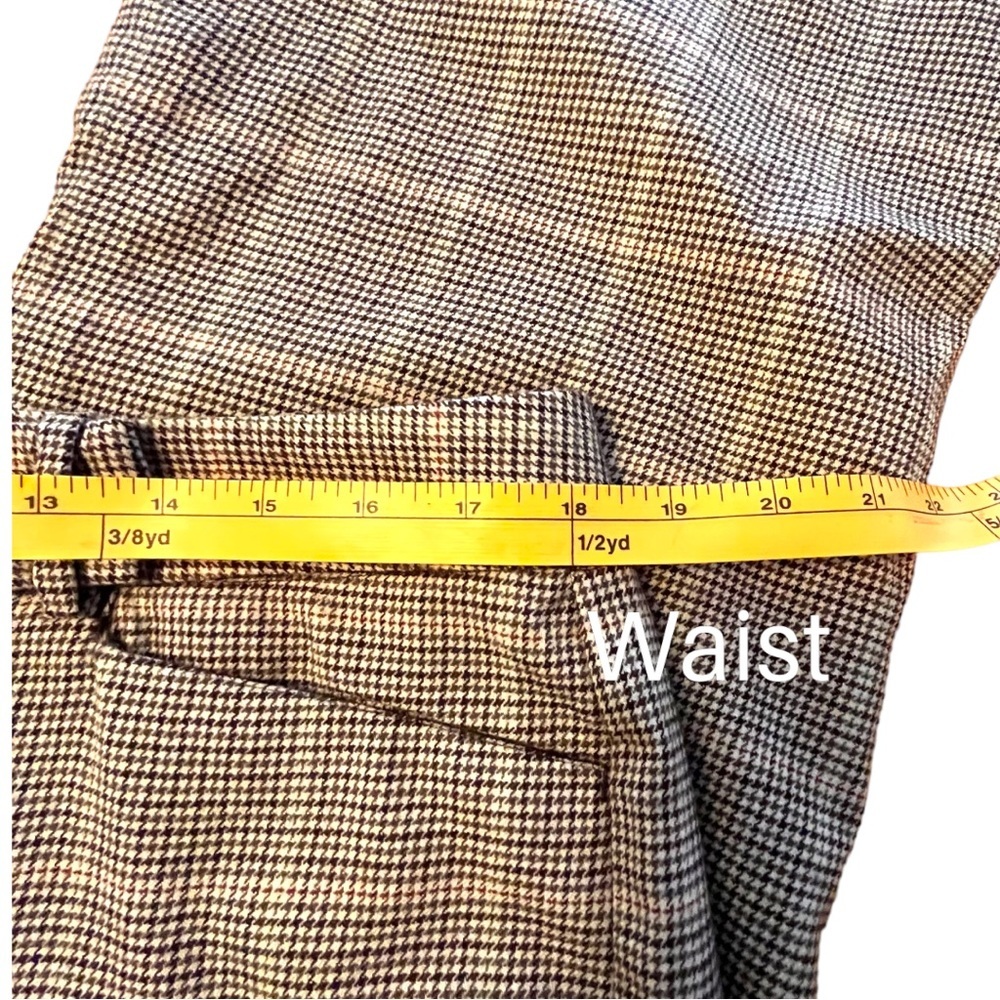 Talbots Signature Flare Wool Window Pane Plaid Wide Leg Trousers - Picture 5 of 14